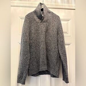 Old Navy Gray‎ Men’s Shawlneck Sweater Size XL Preppy Ivy League BaseLayer